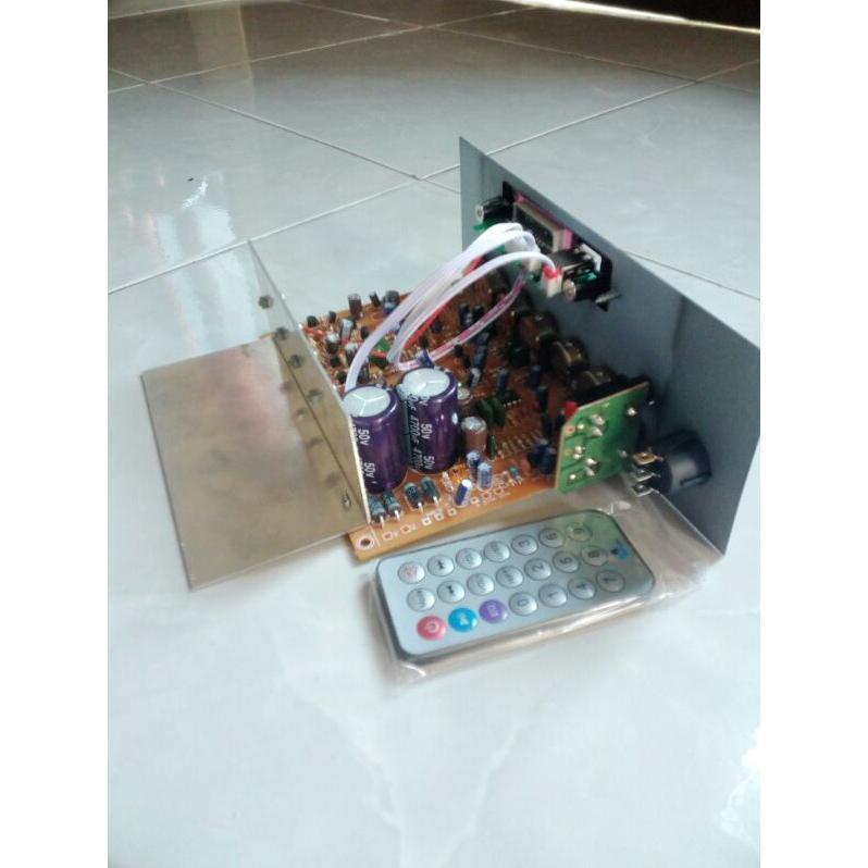 Cod Bayar Ditempat Kit Power Ampli Speaker Aktif Stereo Profotex + Mp3 Bluetut Fm Radio +  2 Mic Ech