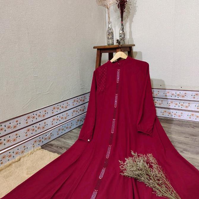 Wxwxw- Gamis Super Jumbo Ld 130-135-140 ~ Gamis Ceruty Simple Mewah Elegan Panjang Gamis 140 Cm Kanc