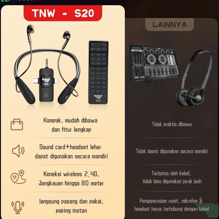 Tnw S20 Live Sound Card Microphone Microphone 2In1 Wireless Clip On Mic Dan Soundcard Mic Hp Audio L