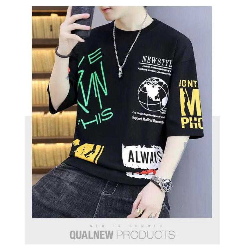 Beli Lokal Amspro Baju Pria Kaos Pria Tshirt Genri Tshirt Sablon Lengan Pendek Distro Santai Oblong 