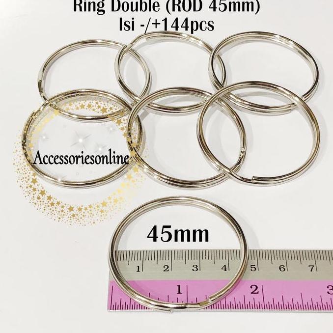 Ring Bulat Double 45mm Ring Tas Ring Gantungan Kunci (ROD 45mm) Per Gross