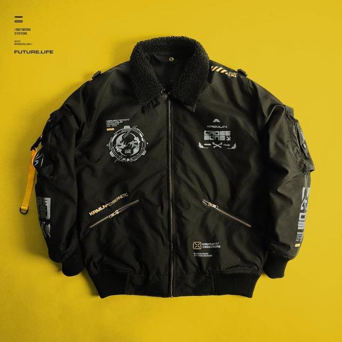 KREMLIN Bomber Jacket Black Tactical - Crossbone