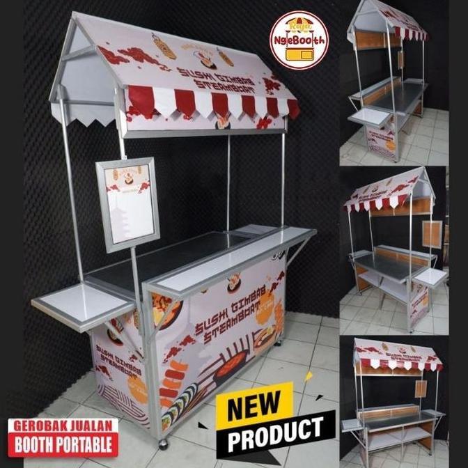 Terlaris Terlaris Gerobak Lipat Atap Rumah Joglo Booth Portable Meja Lipat Jualan Murah Raja Gerobak