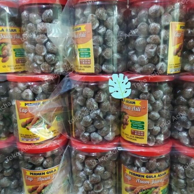 Permen Gula Asam Jawa Asli Permen Asem kemasan Toples (120 pcs)