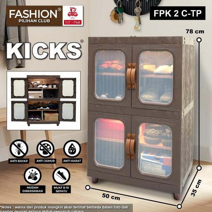 Promo Club Fashion Kicks - Rak Sepatu Minimalis - Lemari Plastik Susun Sepatu - Kabinet Serbaguna Se