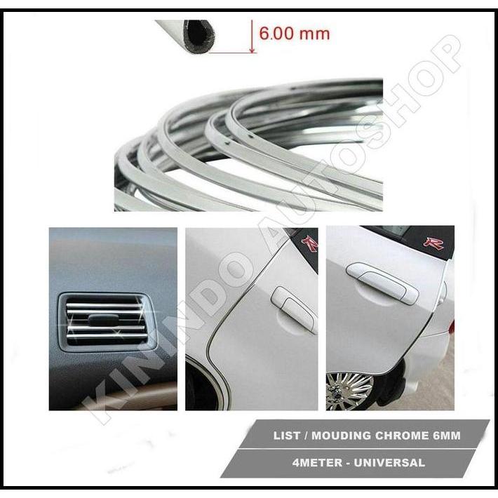 GRATIS ONGKIR LIST PINTU CHROME / LIST DEKORASI INTERIOR MOBIL 4METER SIGRA 