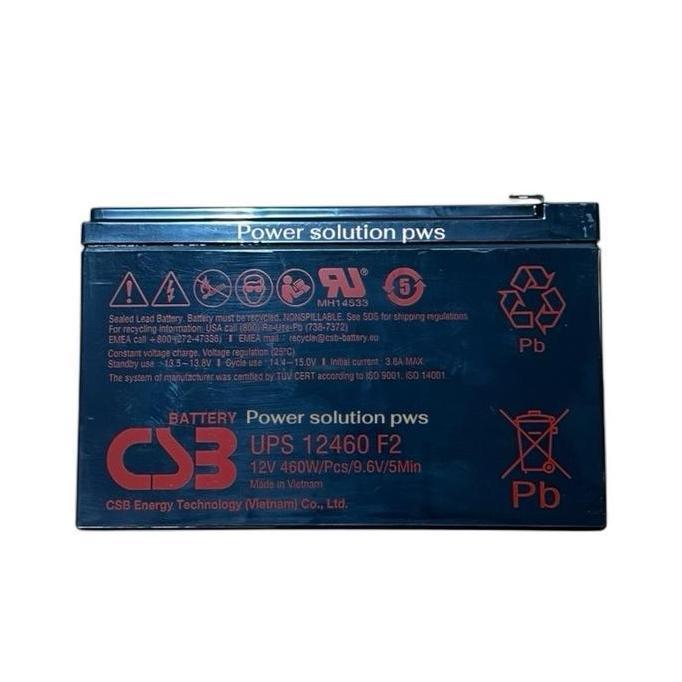 Battery Original CSB UPS 12460 F2 12V 460W / Pcs / 9.6V / 5 Min CSB UPS12460 F2 12V 460W/PCS/9,6V/5M