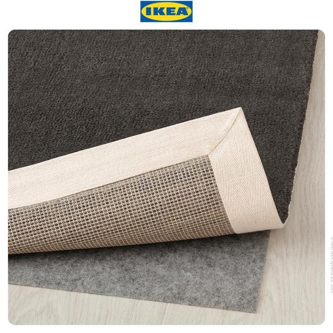 Promo Ikea Bussfil Karpet Bulu Tipis Abu Tua 120X180Cm Furniture Kain Karet