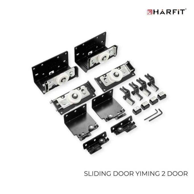 Grosir Roda Sliding 2Pintu & Rel 2 Meter Pintu Sling Yiming Pintu Lemari Pintu Sliding