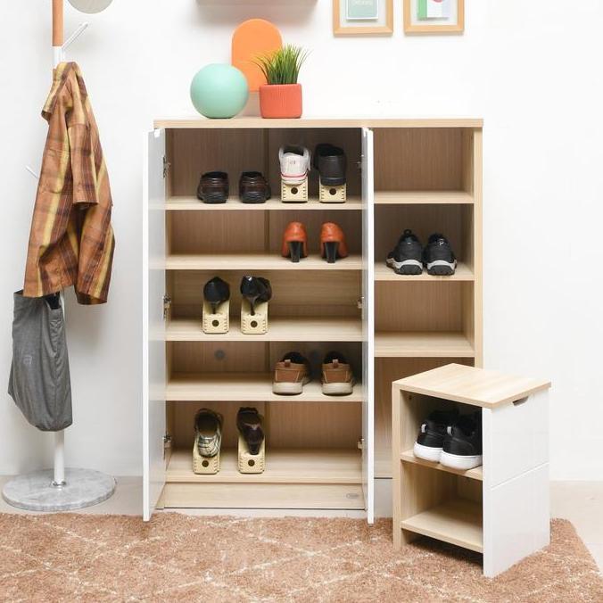 Terlaris Informa Dean Kabinet 2 Pintu - Putih/Cokelat Bufet Minimalis Kabinet Serbaguna Rak Buku Tem