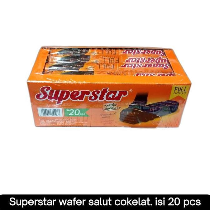 Snack- Superstar Wafer Salut Cokelat Mayora | Pack Isi 20 Bks