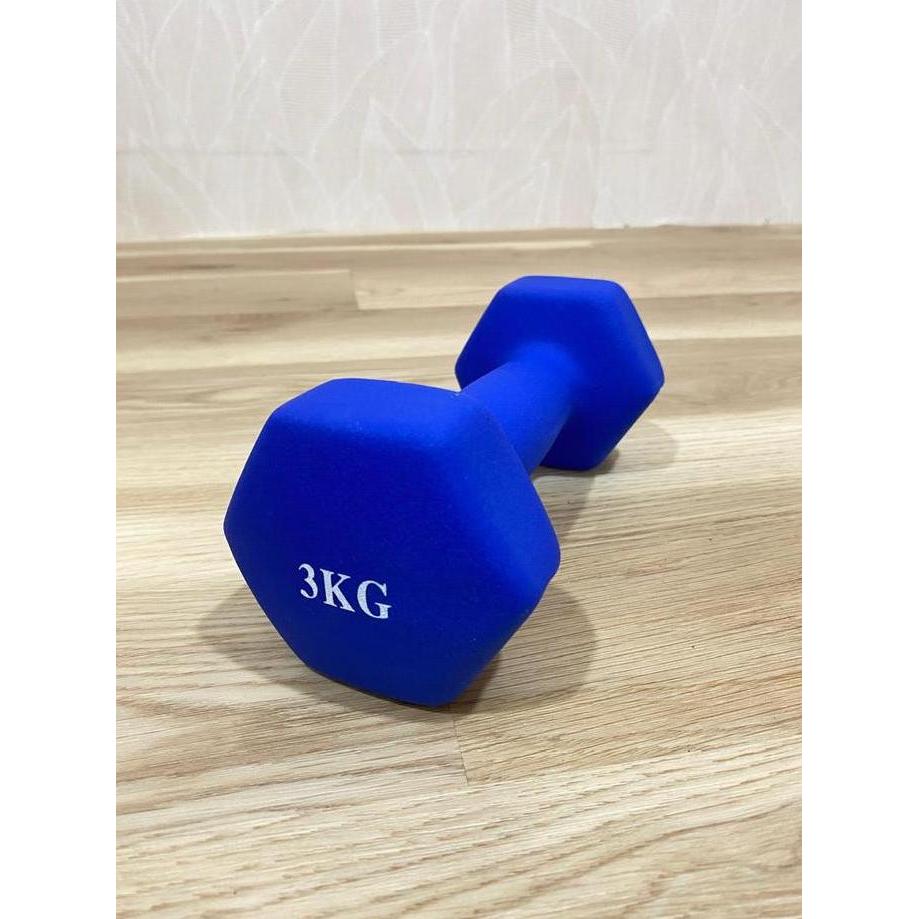 Selfdefense- Dumbell 3Kg Dumbbell Neoprene Barbel Vinyl Anti Slip 3 Kg Barbel Neoprene Dumbell Neopr