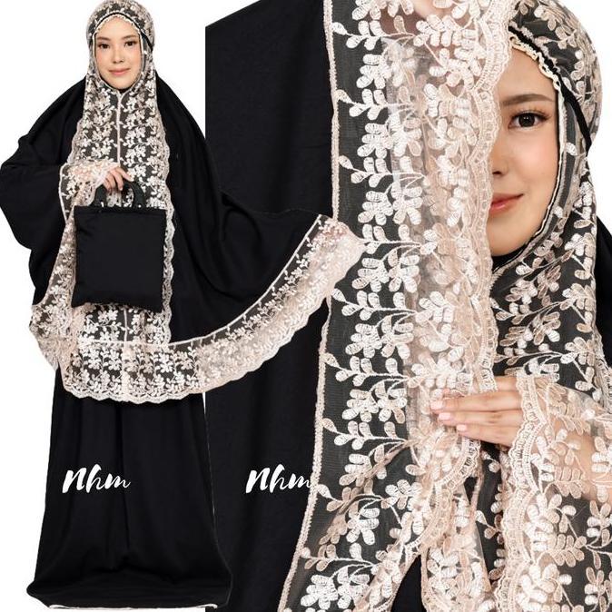 Mukena Telekung Dewasa Shireen Mukena Katun Adem Renda Traveling Bahan Adem Lembut Nyaman Dipakai Pa