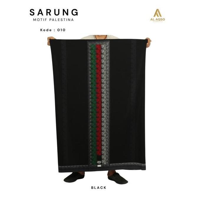 Al Aqso | Sarung Motif Palestina Sarung Palestina Hitam Putih 010
