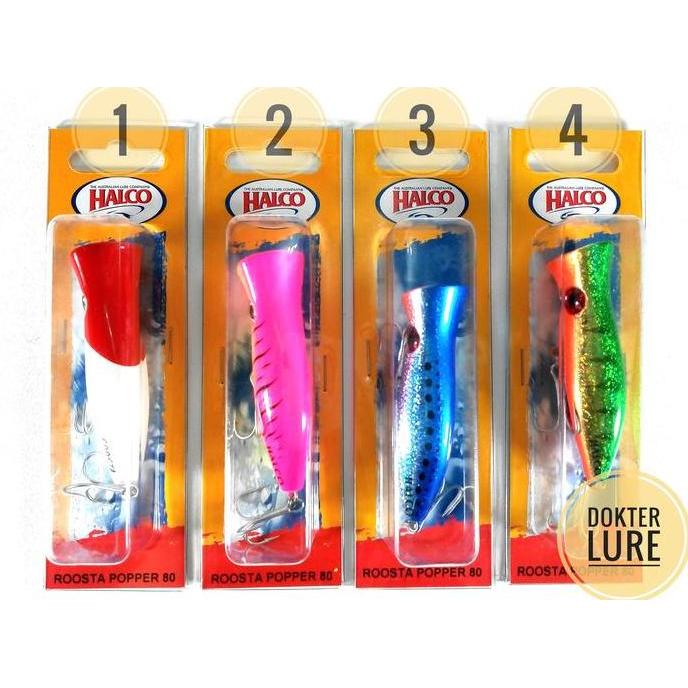 LURE HALCO Roosta Popper 80 16gr 8cm Floating Umpan Mancing Casting