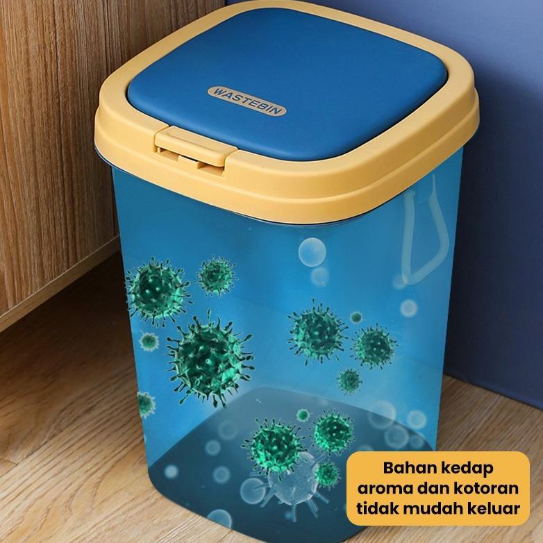 Pk32 Megam Tempat Sampah Minimalis Tekan Portable Tong Sampah Ruang Tamu Tutup Otomatis Praktis Anti