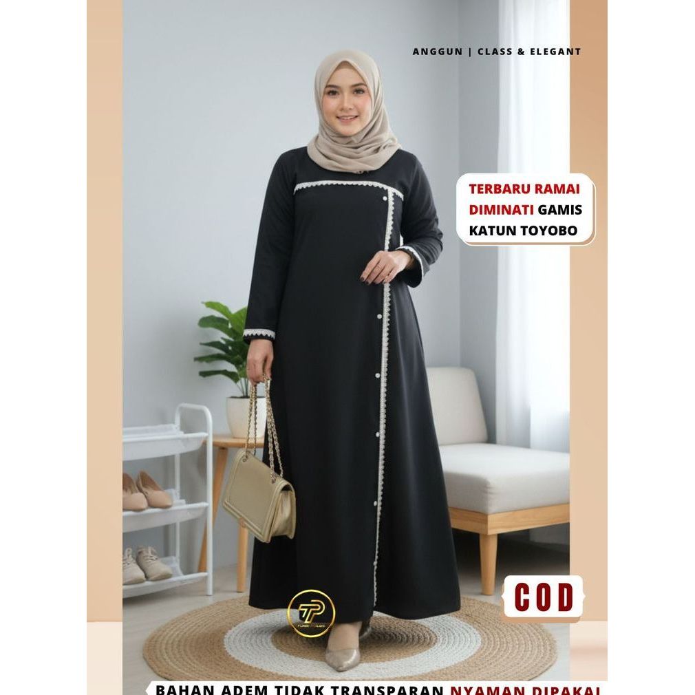 Baju Gamis wanita  Bahan Katun Toyobo Premium Remaja Dewasa muslimah Santriwati Kekinian Jumbo B19