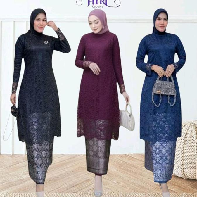 Setelan Kebaya Tunik Brokat Kurung Jumbo LD 130 Set Songket Lilit Palembang Dress Wanita Kondangan P