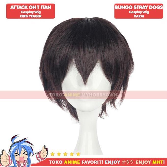 Wig Cosplay Anime Bungou Stray Dogs : Osamu Dazai Dark Brown