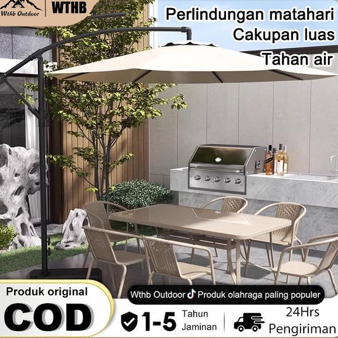 WTHBPayung Taman Tenda lipat Payung Ruangan Cafe Payung Teduh Matahari Umbrella Pelindung Bulat deng