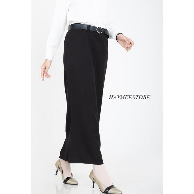 HaymeeStore Rok Span Wiron Rok Kantor Biron Wanita Office Skirt Woman Formal Casual Fashion -Hitam B