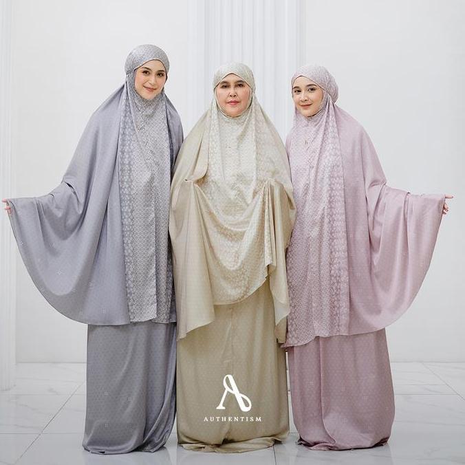 AUTHENTISM ID | Fathiyya Prayer Set - Mukena Dewasa Motif Floral Silky Premium