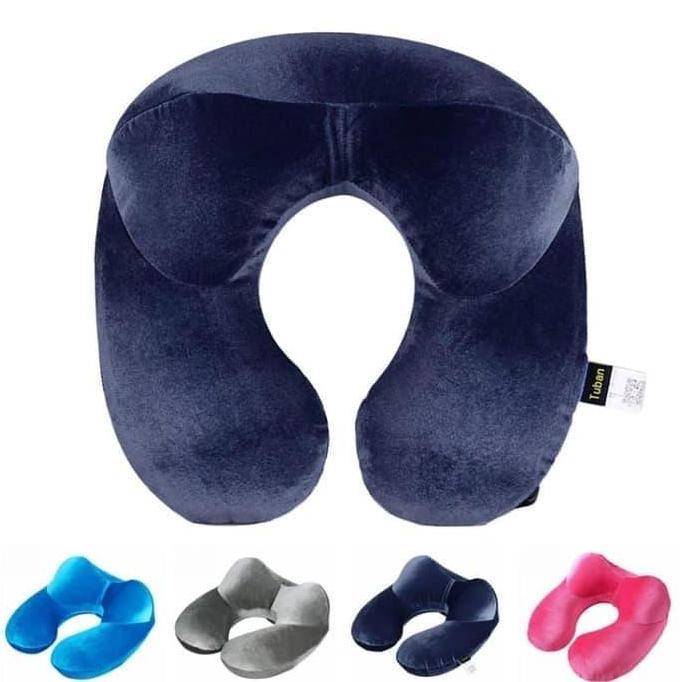 SUPER HEMAT - Bantal Leher Tiup U-Shape Penyangga Kepala Travel Pillow Inflatable Neck Comfortable u