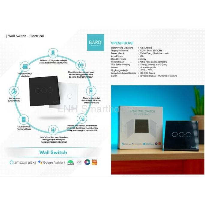 BEBAS ONGKIR - BARDI SMART WALL SWITCH 1 GANG