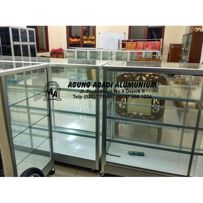 Terlaris Etalase Kaca 1.5 Meter + Etalase Kotak Roko