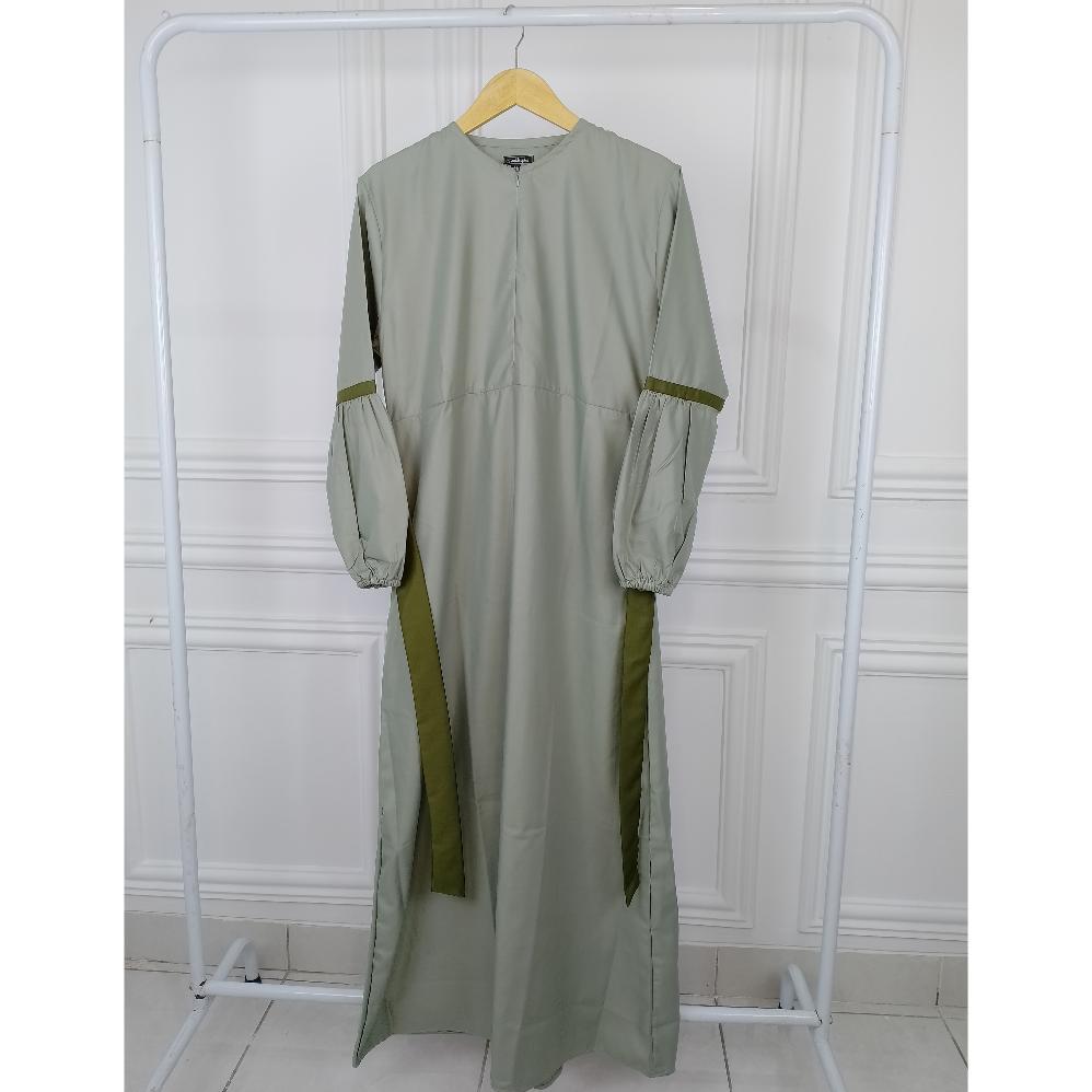 Gamis Couple Ibu Dan Anak Warna Hijau Sage Variasi Army Flash Sale