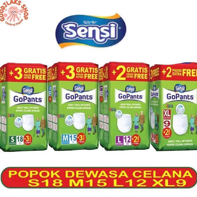 STOK TERBATAS - Sensi GOPANTS S18 M15 L12 XL9 popok dewasa Kering Pria