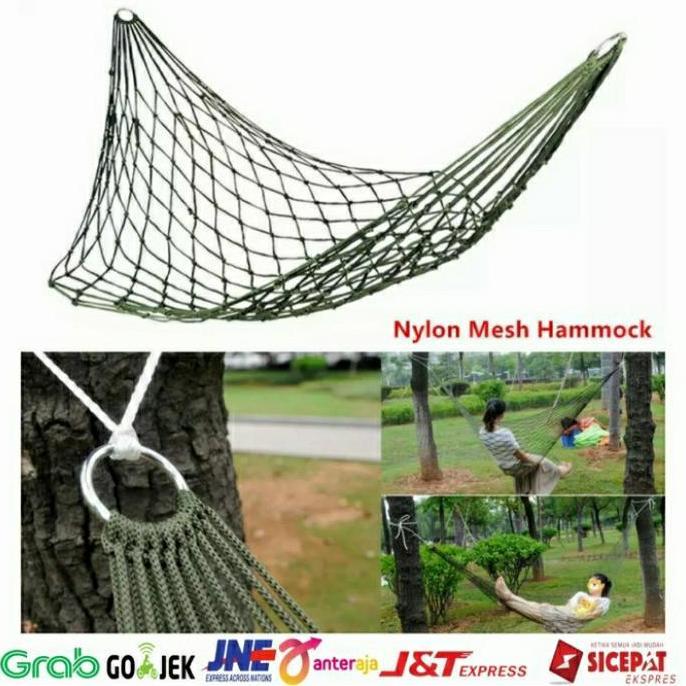Vandring- Hammock Ayunan Gantung Tali Rajut Nylon Hamock Jaring Single