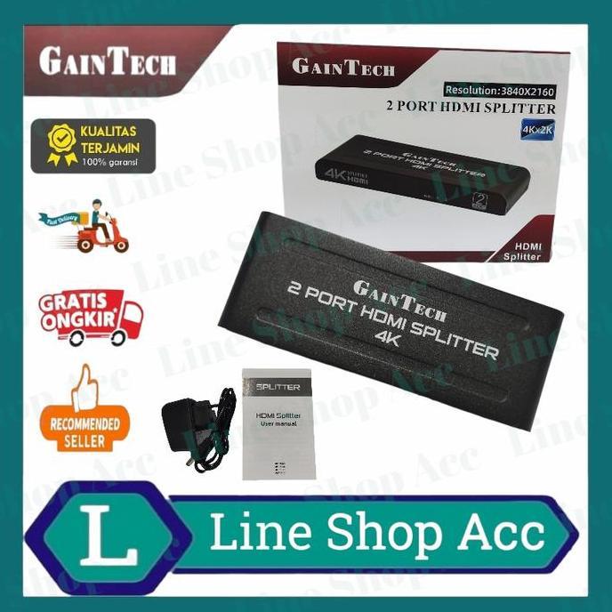TERBARU - Hdmi Splitter 2 Port Gaintech Spliter