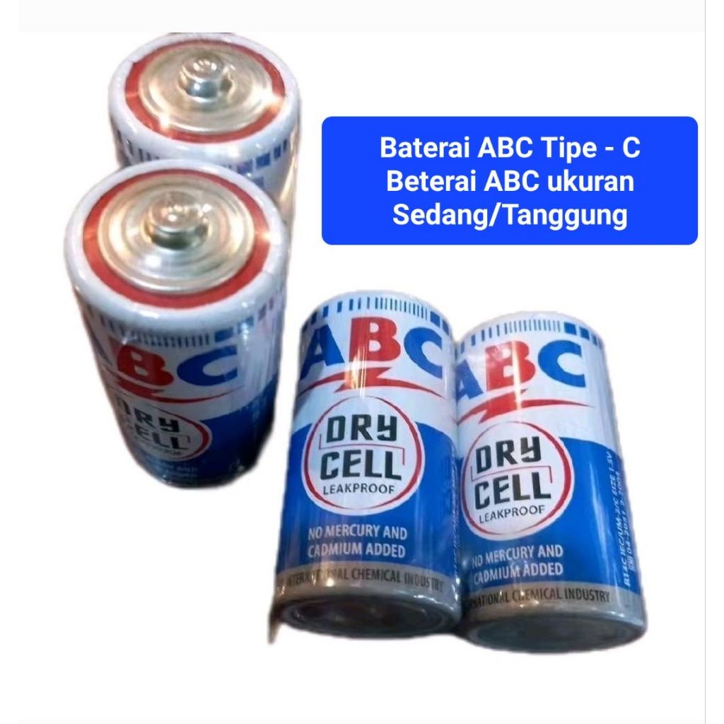 Batu BETERAI ABC BIRU ukuran Sedang / TANGGUNG | Batu ABC BIRU TIPE C | Batu ABC TANGGUNG | baterai 