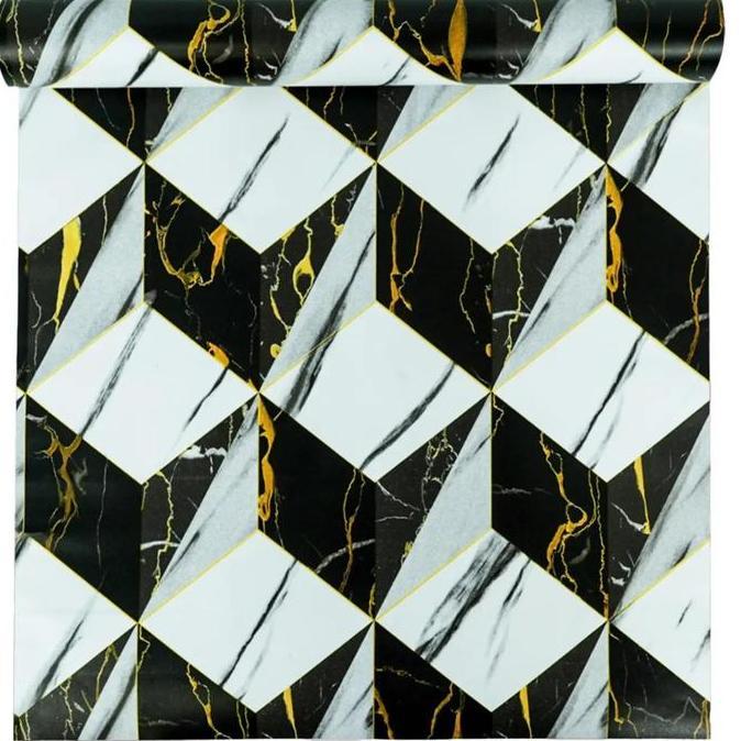 Wallpaper Dinding Motif Kubus 3d 45cm x 10m