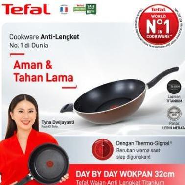 DIAMBU Tefal Day by Day Induction Wokpan 32cm Wajan Induksi Anti Lengket Teflon 32 cm