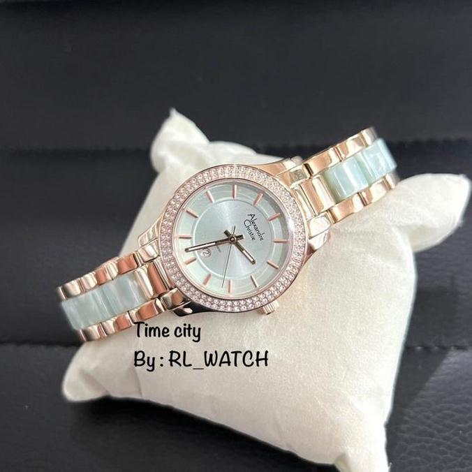 Terlaris Jam Wanita Alexandre Christie Ac2463 Acrylic Simple Rantai Tanggal