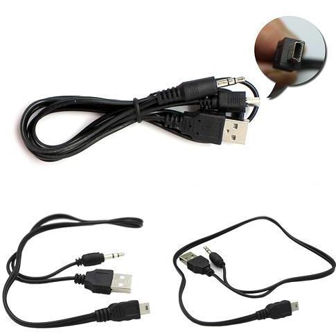 KABEL AUX 3.5MM APEAKER CHARGER MINI USB 5 PIN - CABLE CHARGER AUDIO MP3 MP4 SPEAKER ADVANCE 2IN1 2 