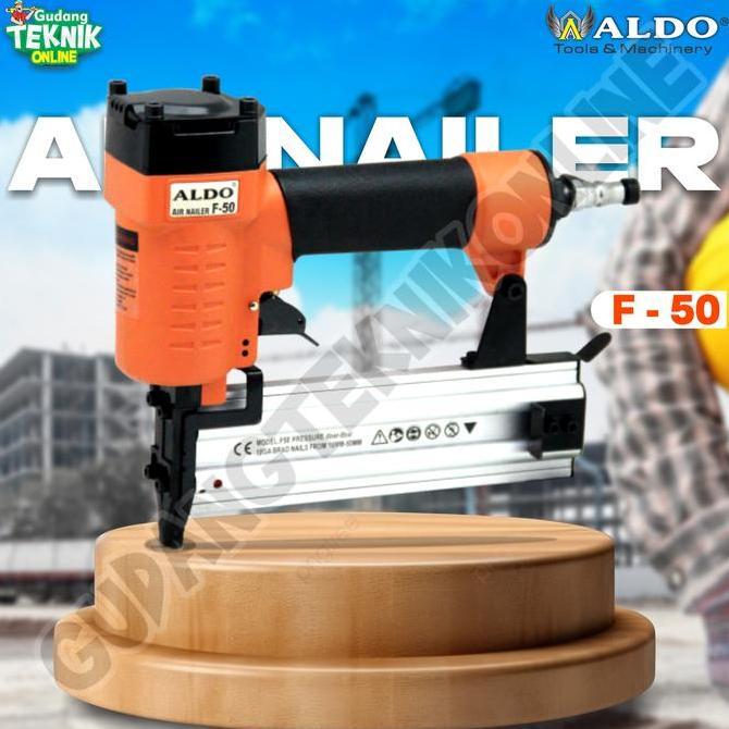TREBA MESIN PAKU TEMBAK ANGIN F50 ALDO / Air Nailer Norita Paku Lurus F-50 Alat Staples Stapler Paku