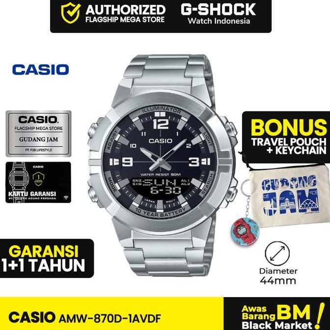 Terlaris Casio General Amw-870D-1Avdf | Jam Tangan Pria | Analog Digital | Anti Air | Original | Cas