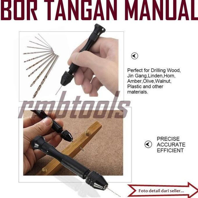 Bor Tangan Manual Hand Drill Mata Bor Keyless Chuck HSS Twist -10Pcs original