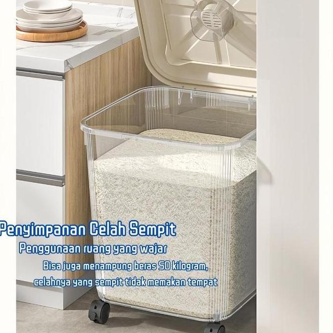 MiniMalisBox dispenser beras estetik rice box 25kg aesthetic  tempat beras aesthetic storage tempat 