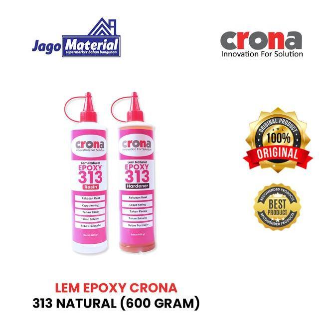 Potere- Crona Epoxy 313 Natural (Resin + Hardener) - Lem Epoxy - Lem Serbaguna - Lem Besi - Lem Kayu