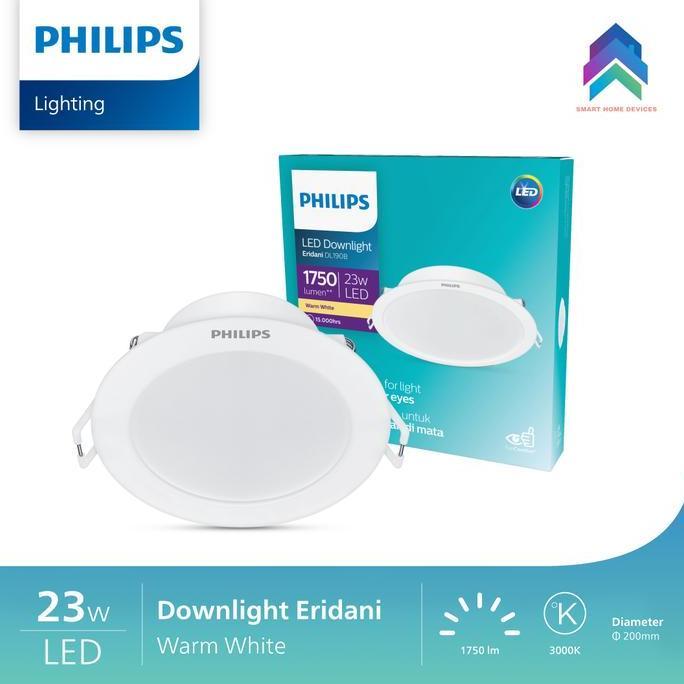 Leggero- Lampu Led Downlight Philips Eridani Kuning Warm White 3000K 3 4 5 6 8 Inch 3.5 7 10 14 23 W