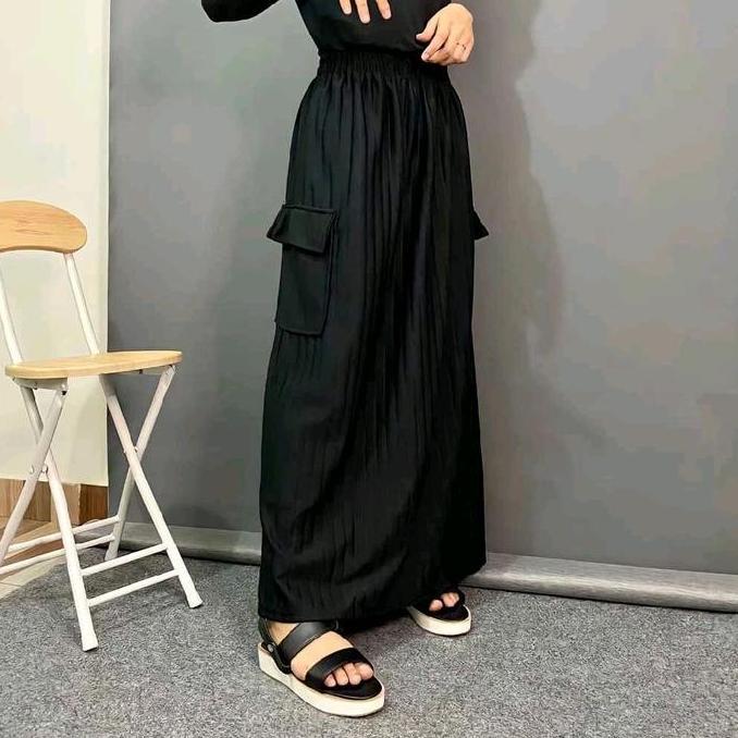 ROK CARGO JUMBO KNIT DEWASA | Rok Cargo Bawahan Wanita Cantik Maxi