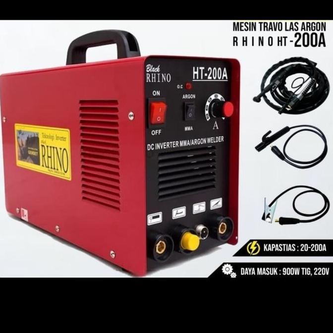 Saldatura- Mesin Las Argon Rhino Ht 200/Travo Las Tig 200A Rhino Merah