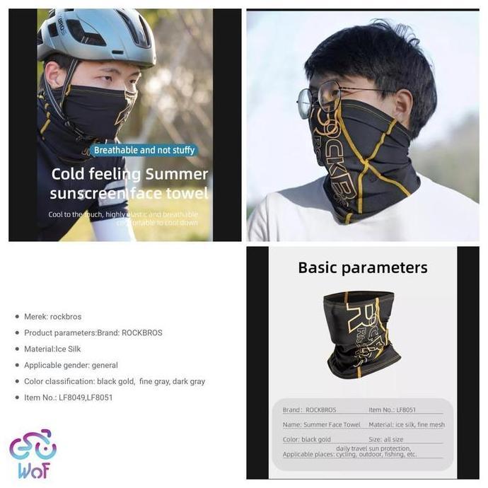 Rockbros Masker Pelindung Wajah Balaclava Slayer Silk Anti Uv Lf8049