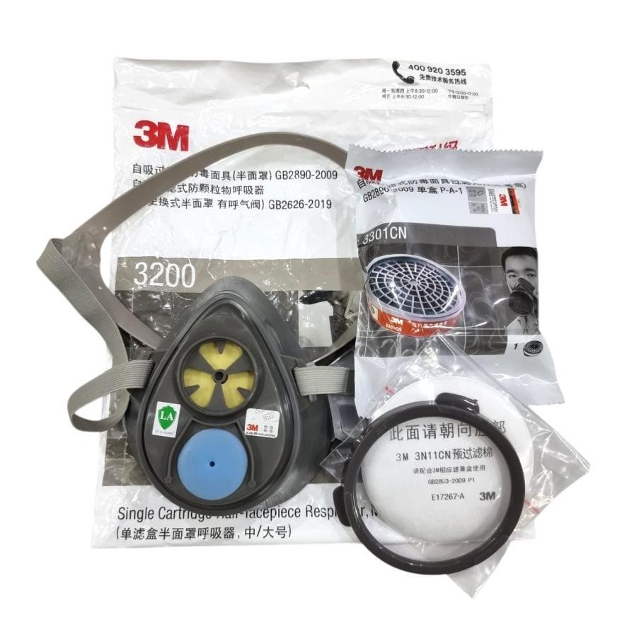 Masker 3M 3200 Respirator + Cartridge 3301Cn + Filter 3N11Cn