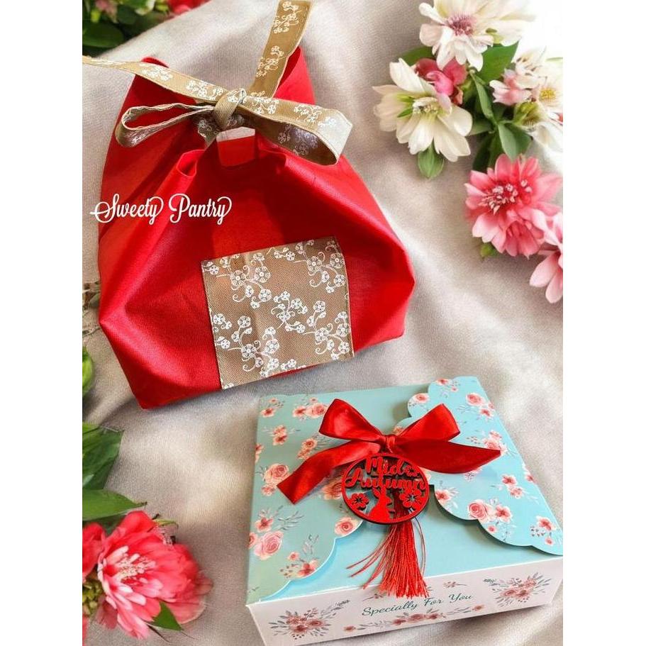 Confezione- Tas Spunbond Kemasan Dus Box Kotak Packaging Kue Puding Sakura