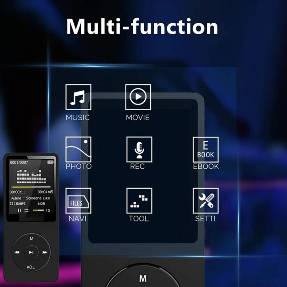 Mp4 Player Bluetooth Radio Fm/ Mp3 Mini Player Bluetooth Speaker Free 32Gb Micro Sd Card Usb/Type C 